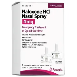 A box of Naloxone HCI Nasal Spray